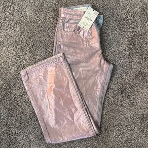 Women’s Zara Shimmering Pink Wide Leg Jeans size 2